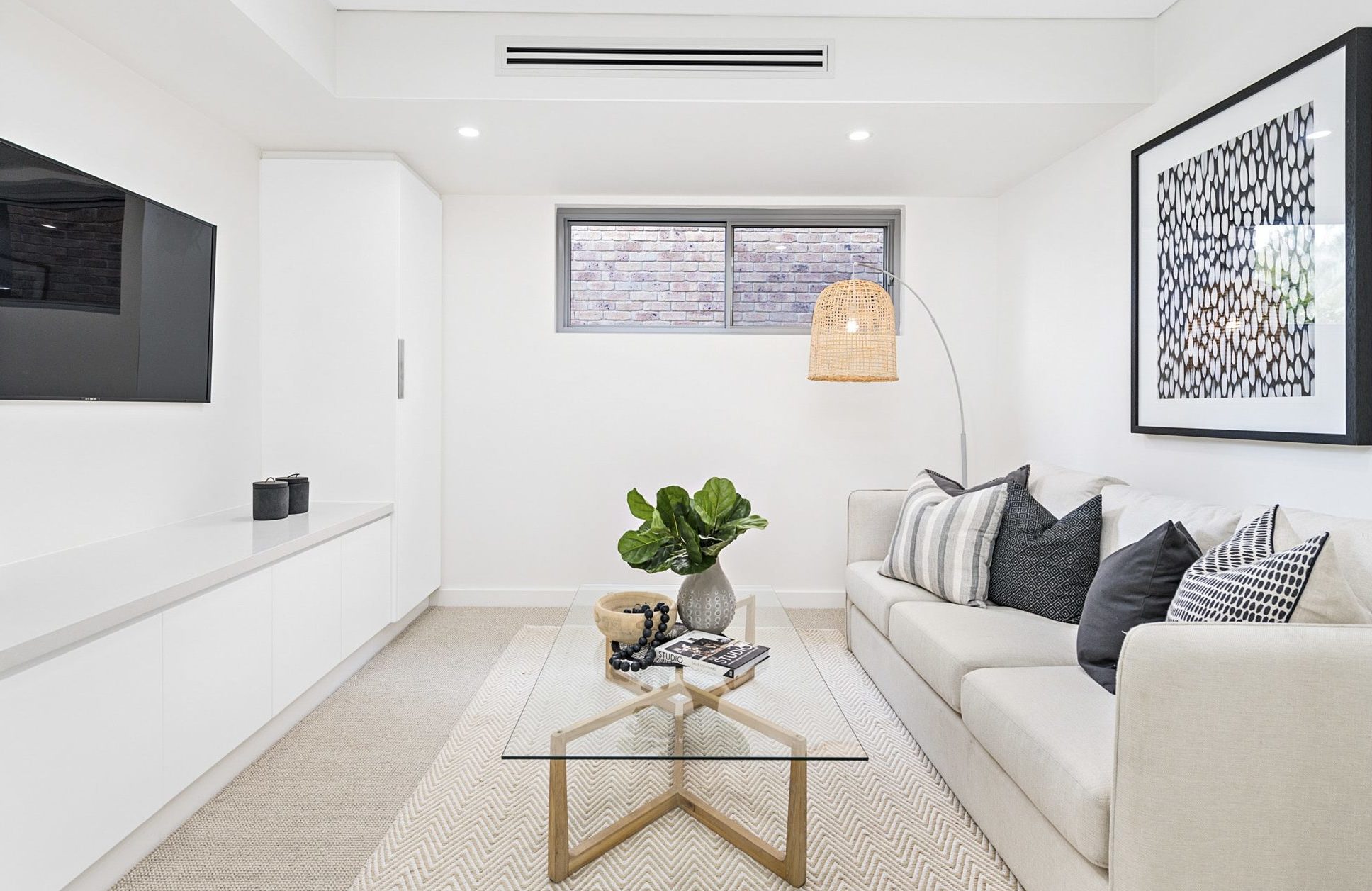 white tv units