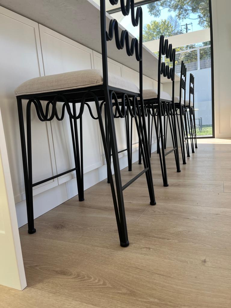 White_ Kitchen Island with Dining Chairs